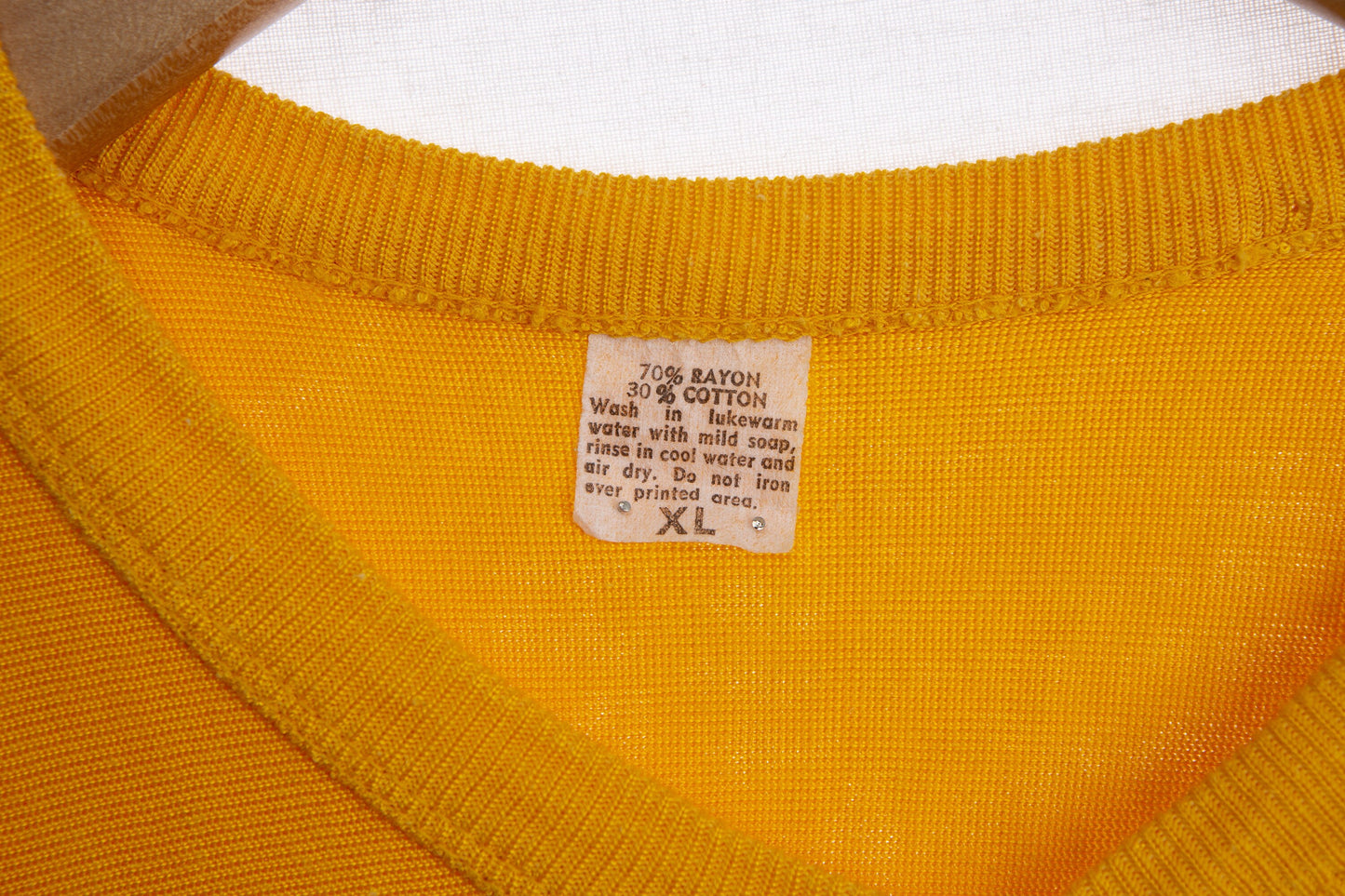 Vintage Football Jersey - Solid Yellow with No Print