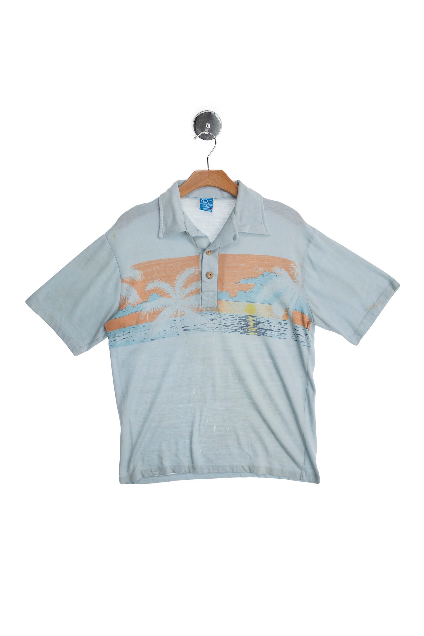 Vintage Op Graphic Polo Shirt - Ocean Pacific - Era 1970s - 1980s