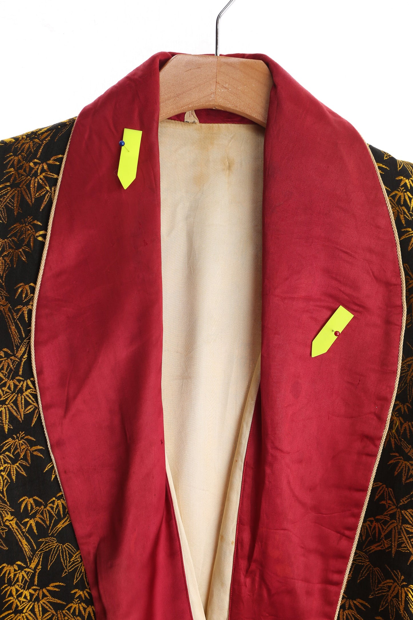 Vintage Men Night Golden and Black Brocade Robe