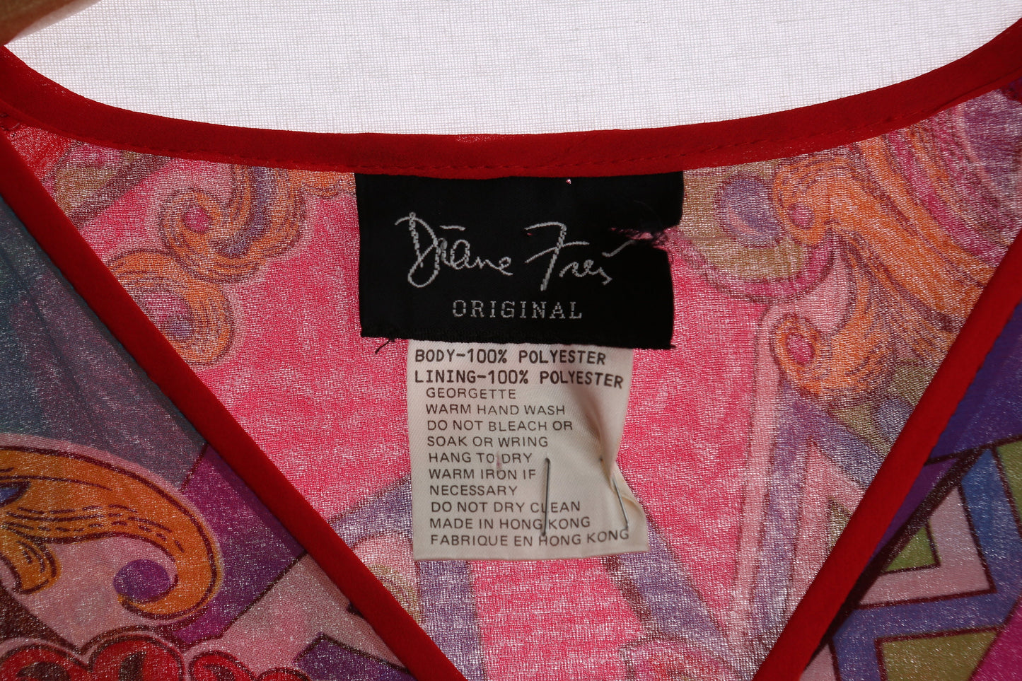 Vintage Diane Vons Brocade Pink Geometric Print Suit