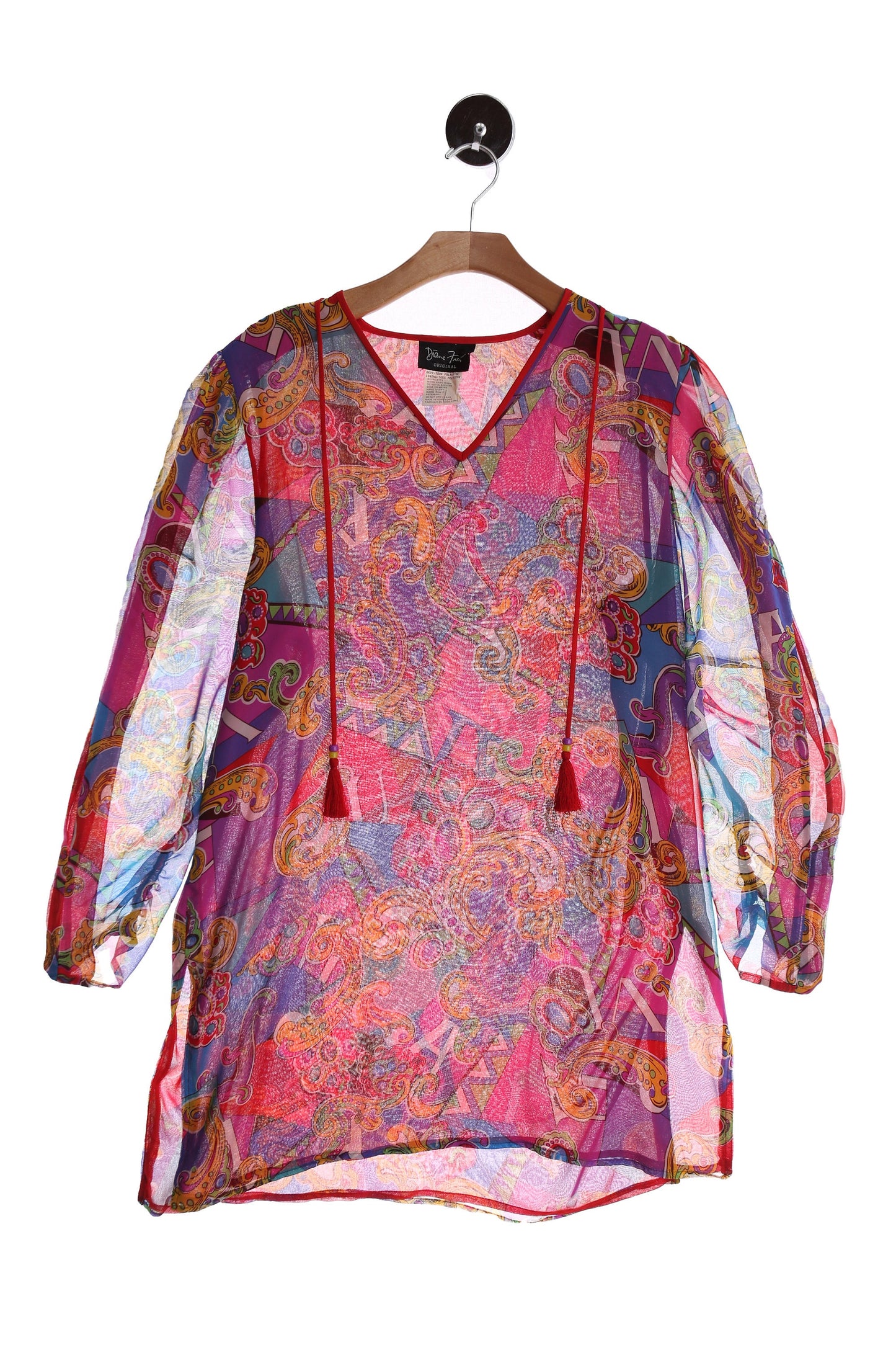 Vintage Diane Vons Brocade Pink Geometric Print Suit