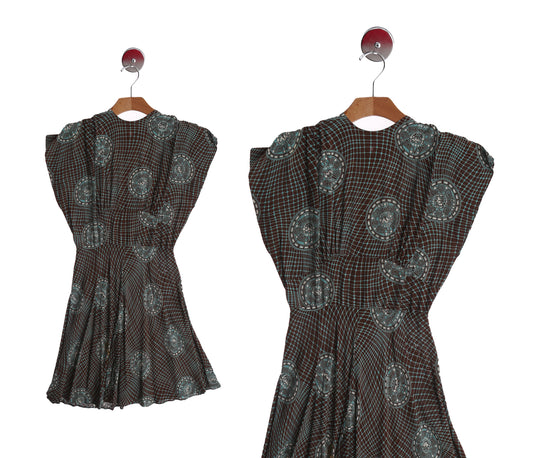 Vintage 1940s Brown Casual Dress