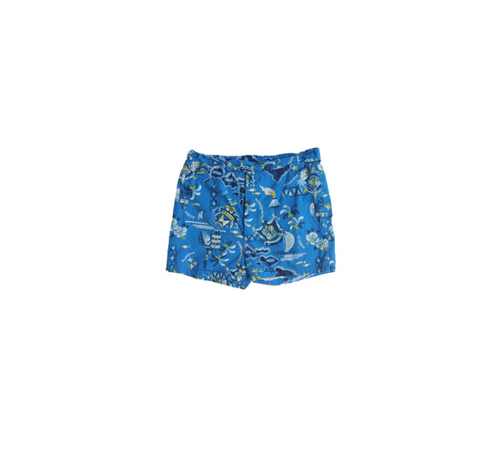 Vintage Men Hawaiian Print Blue Swim Trunks - Era 1950s - 1960s - Hoaloha - Style in Hawaii