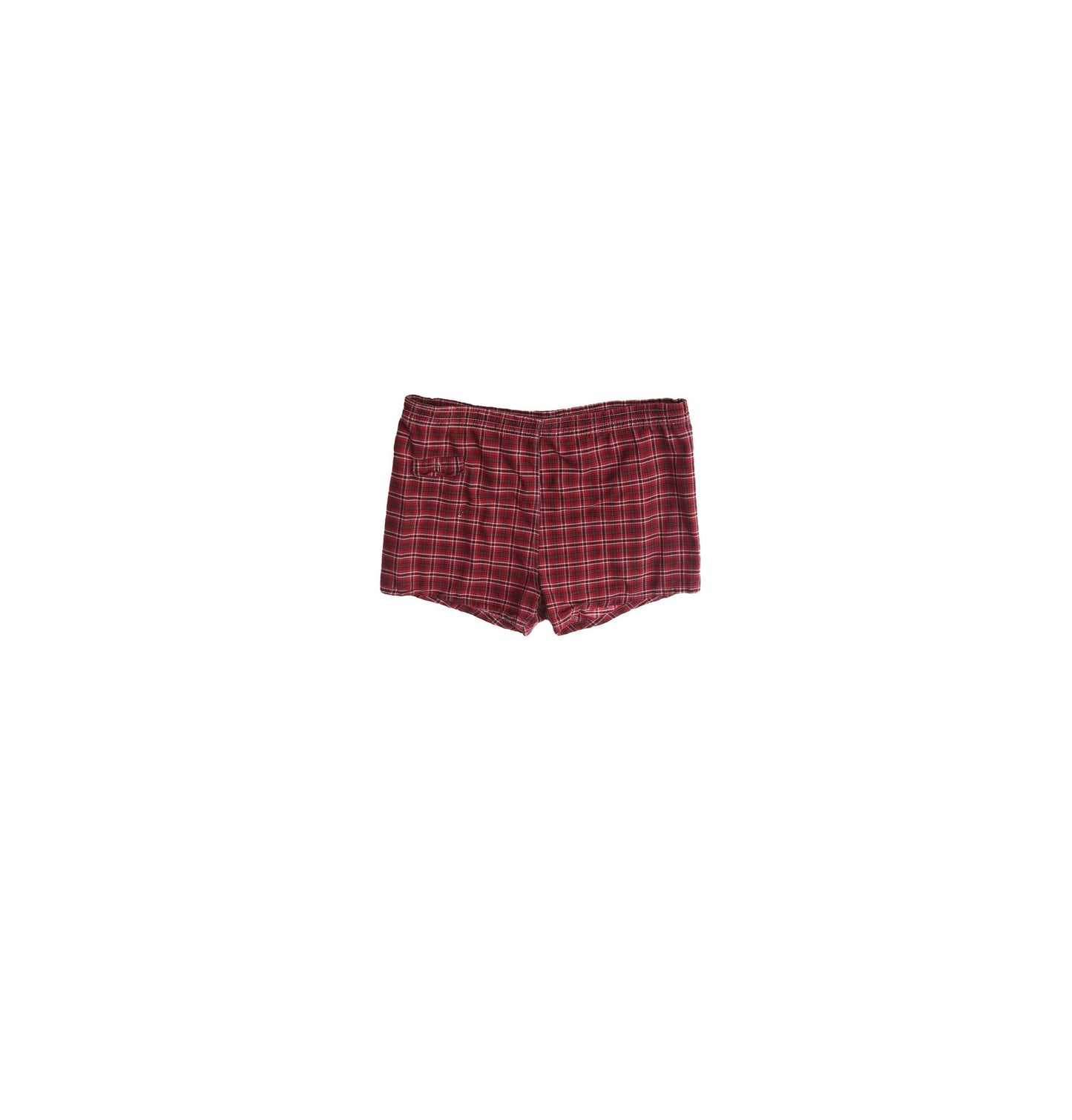 Vintage Beach Shorts - Red Plaid Fabric Pattern - Era 1950s - 1960s