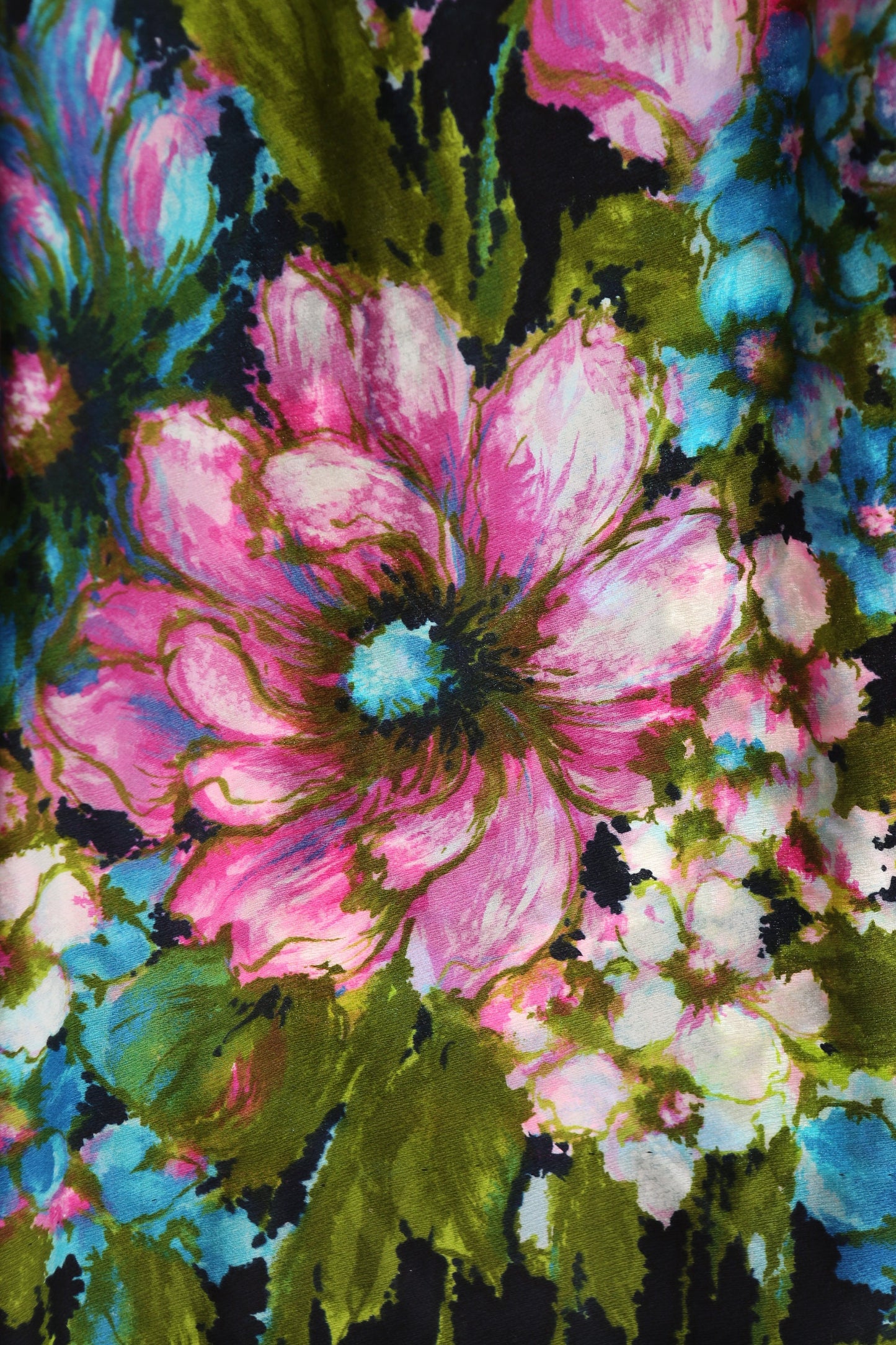 Vintage Floral Print Black Long Casual Skirt