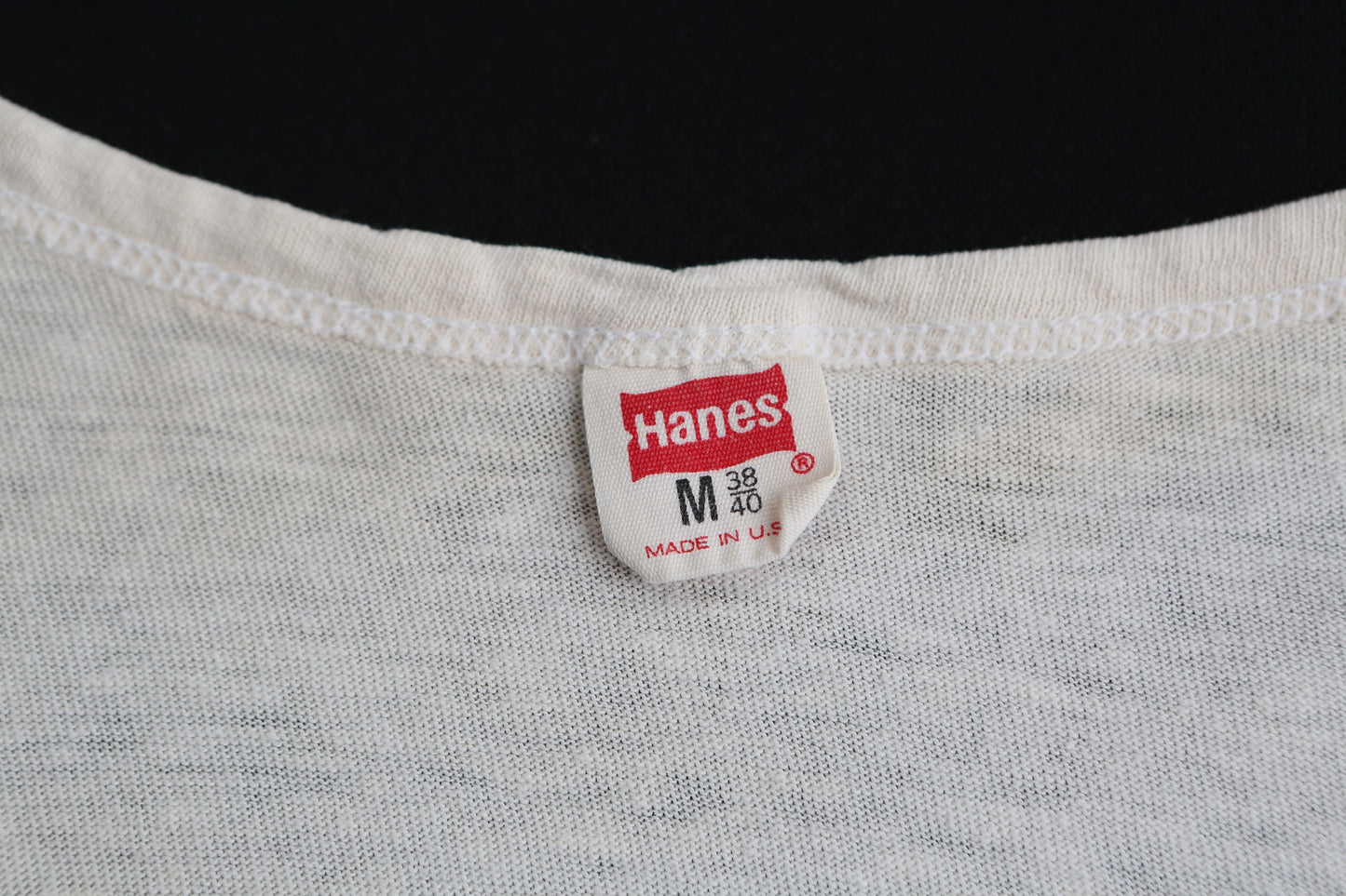 Vintage Hanes White V Neck Graphic T-shirt - Alexander Tech Print