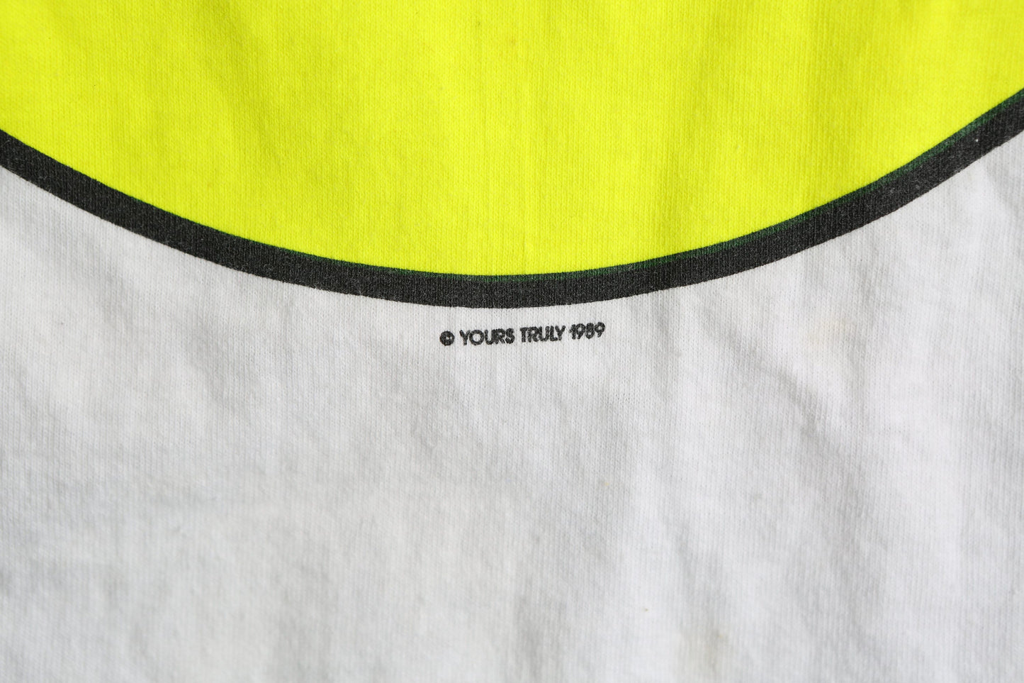 Vintage Happy Face White Graphic T-shirt - Yours Truly 1995