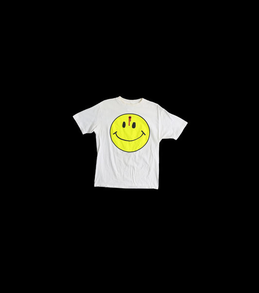 Vintage Happy Face White Graphic T-shirt - Yours Truly 1995