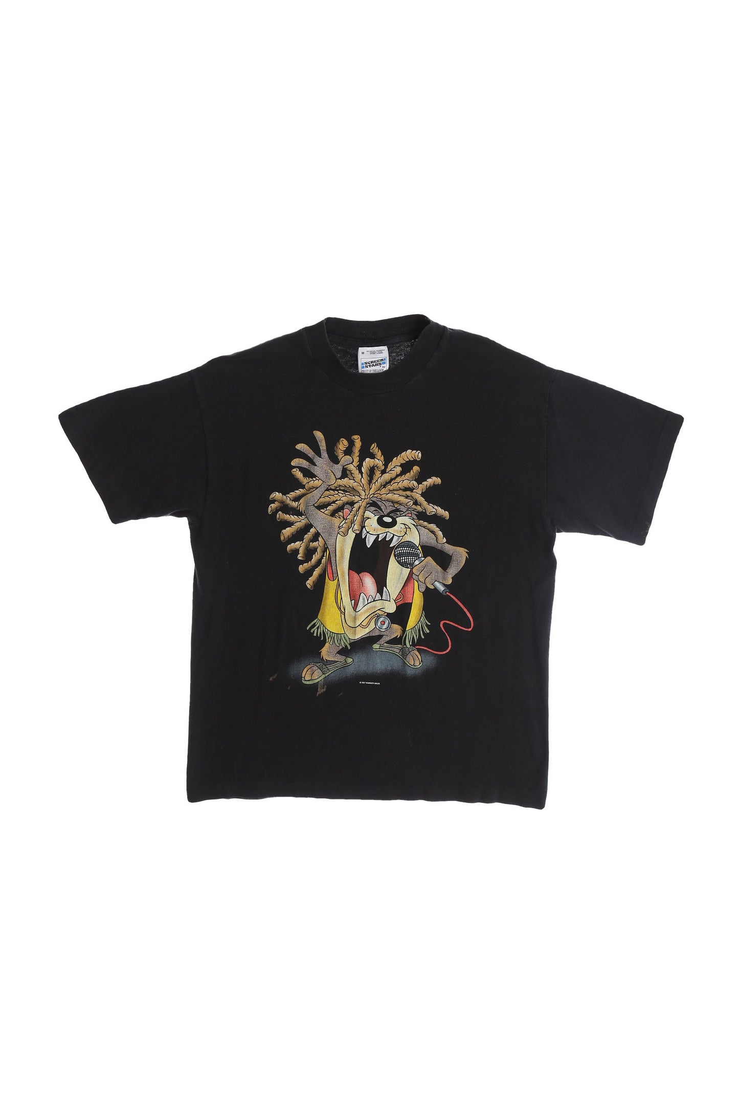 Reggae Taz Cartoon Vintage Black Graphic T-shirt