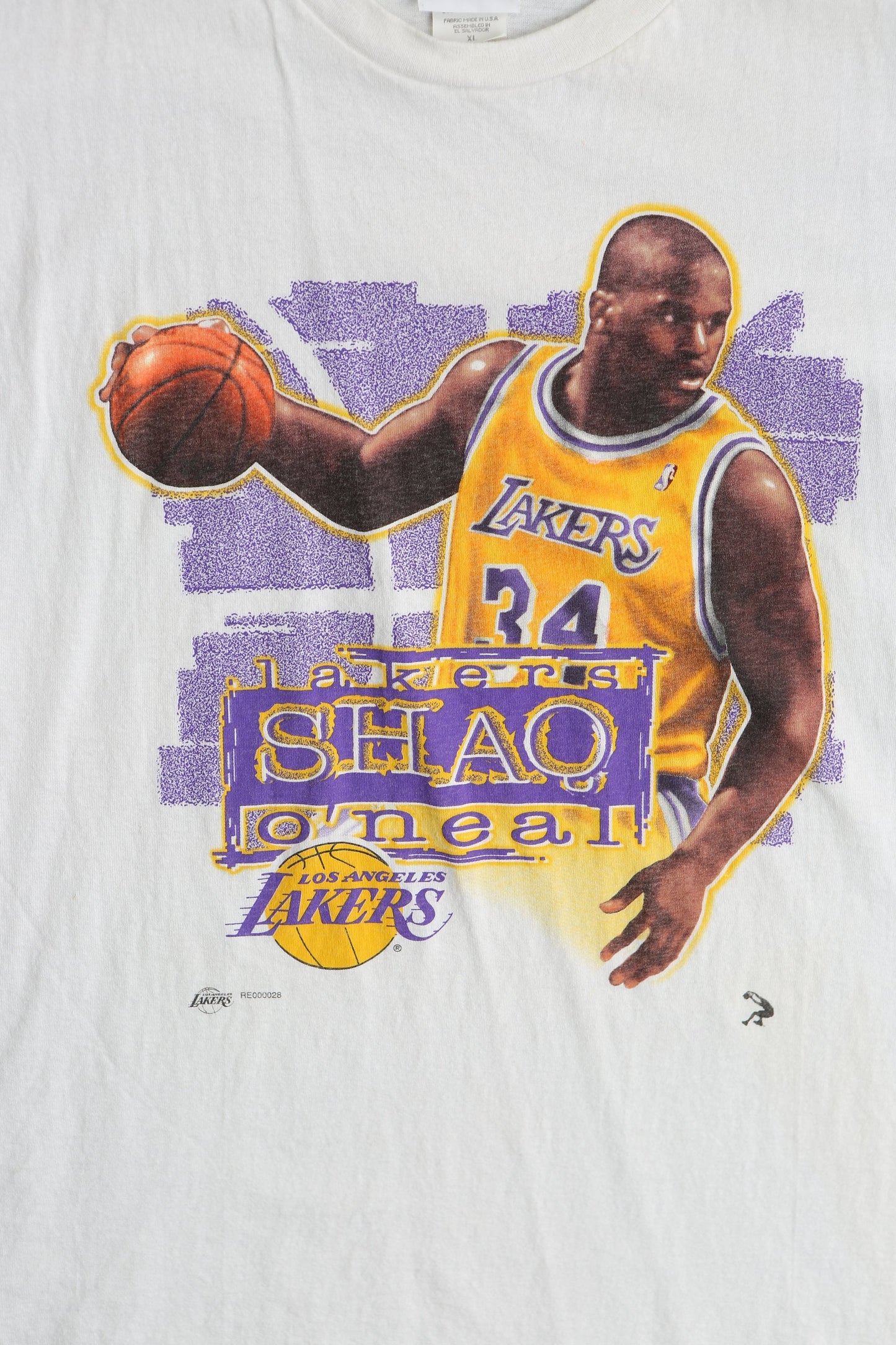 Vintage Shaq O'neal Lakers Graphic T-shirt - Reebok T-shirt Label - 1990's -