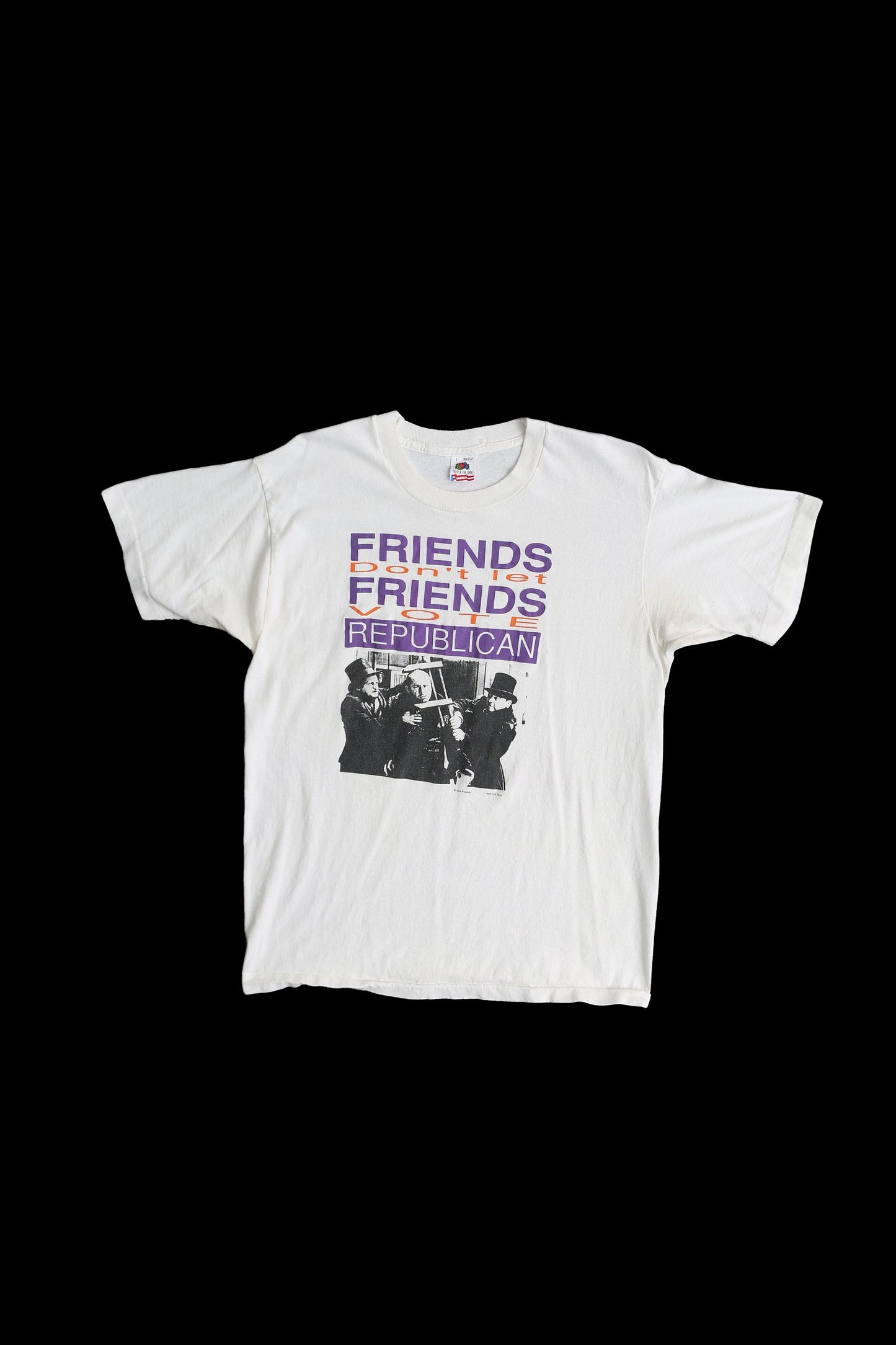 The Three Stooges Vintage Graphic T-shirt - Friends Don't Let Friends Vote Republican