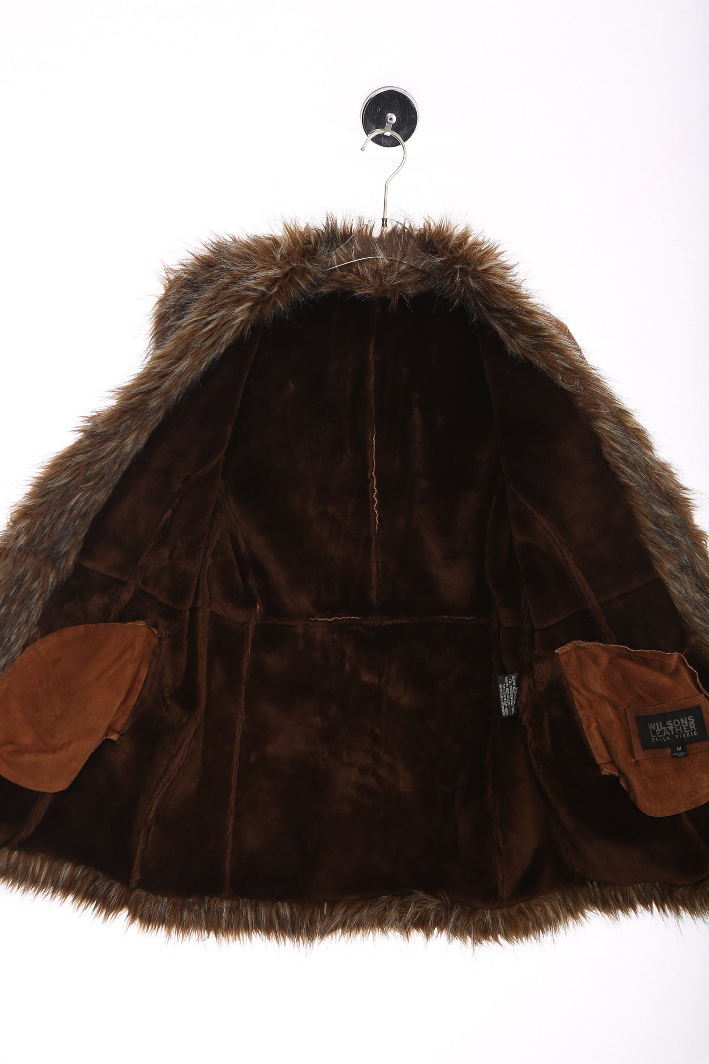 Women Brown Suede Jacket with Shear Lining