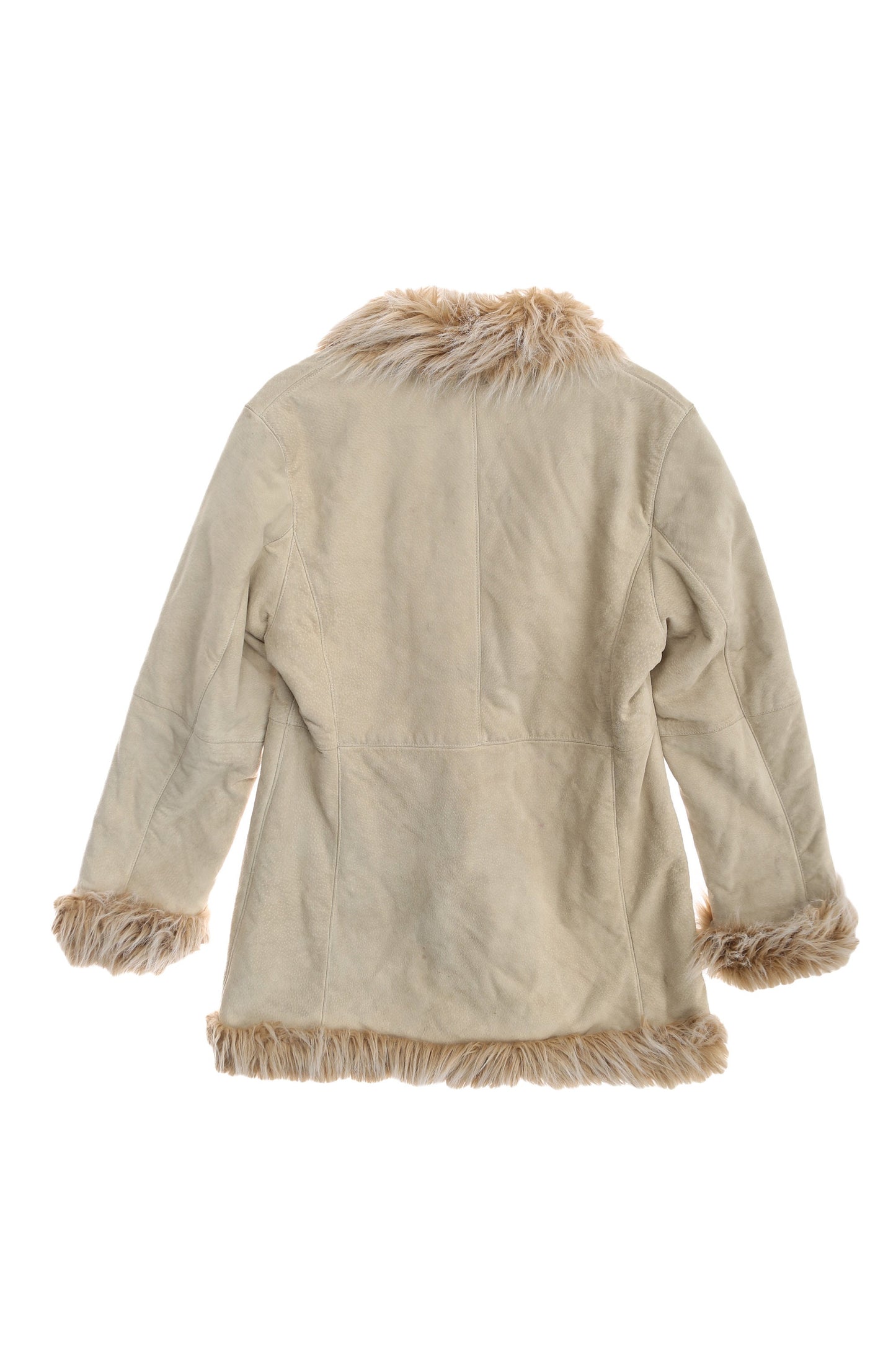 Vintage Women Suede Winter Coat with Shear Lining