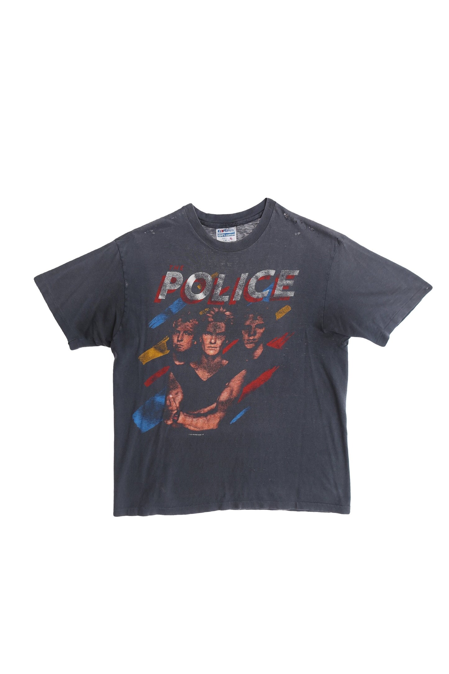 Vintage Police Rock Band Black Graphic T-shirt