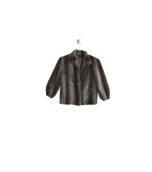 Vintage Women Brown Faux Fur Jacket