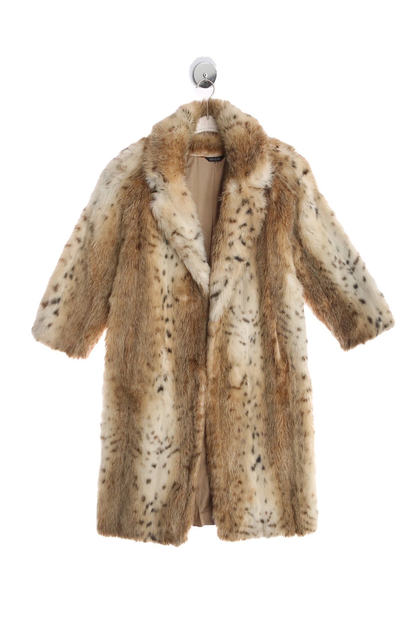 Vintage Faux Fur Leopard Print Long Coat