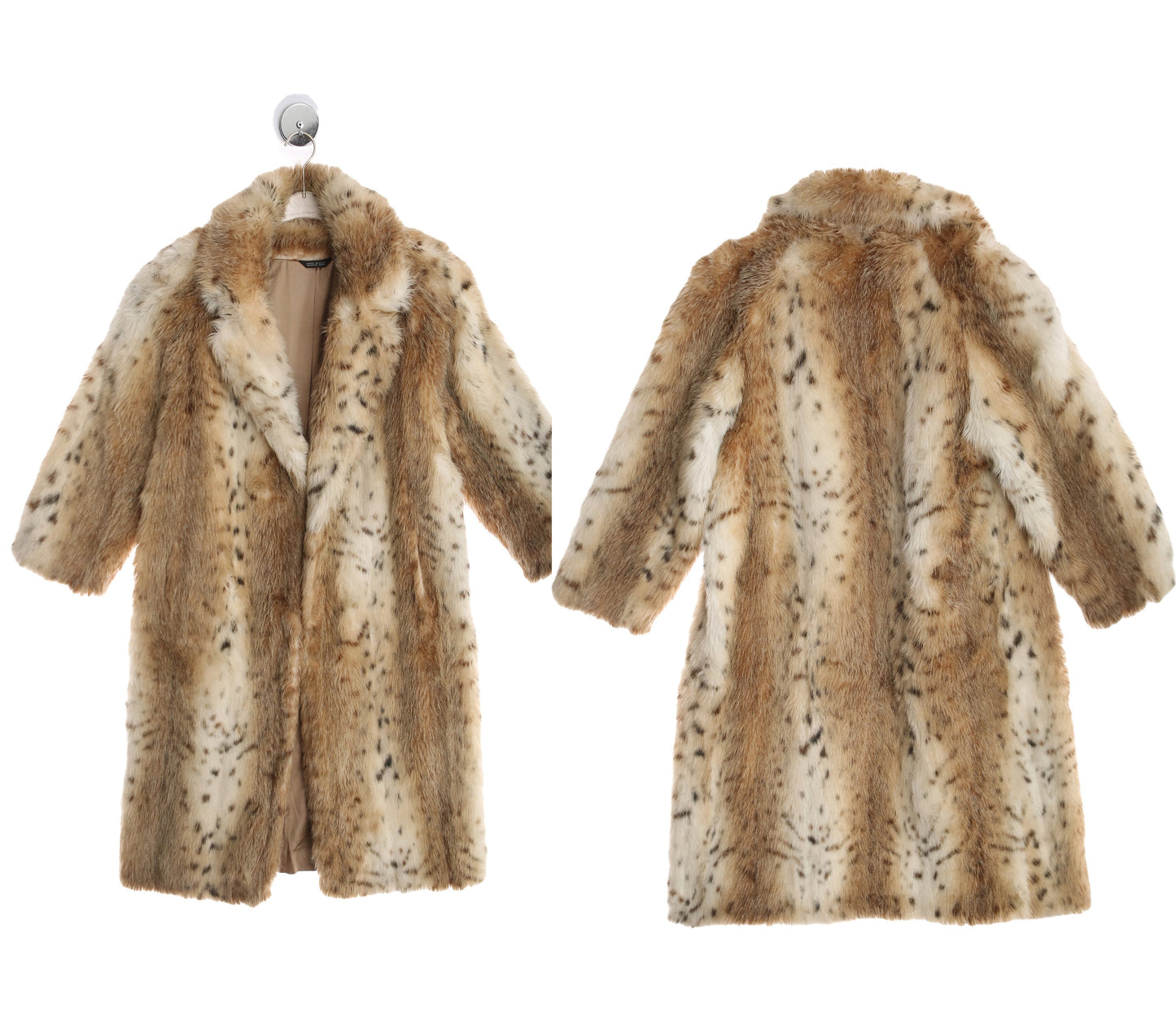 Vintage Faux Fur Leopard Print Long Coat