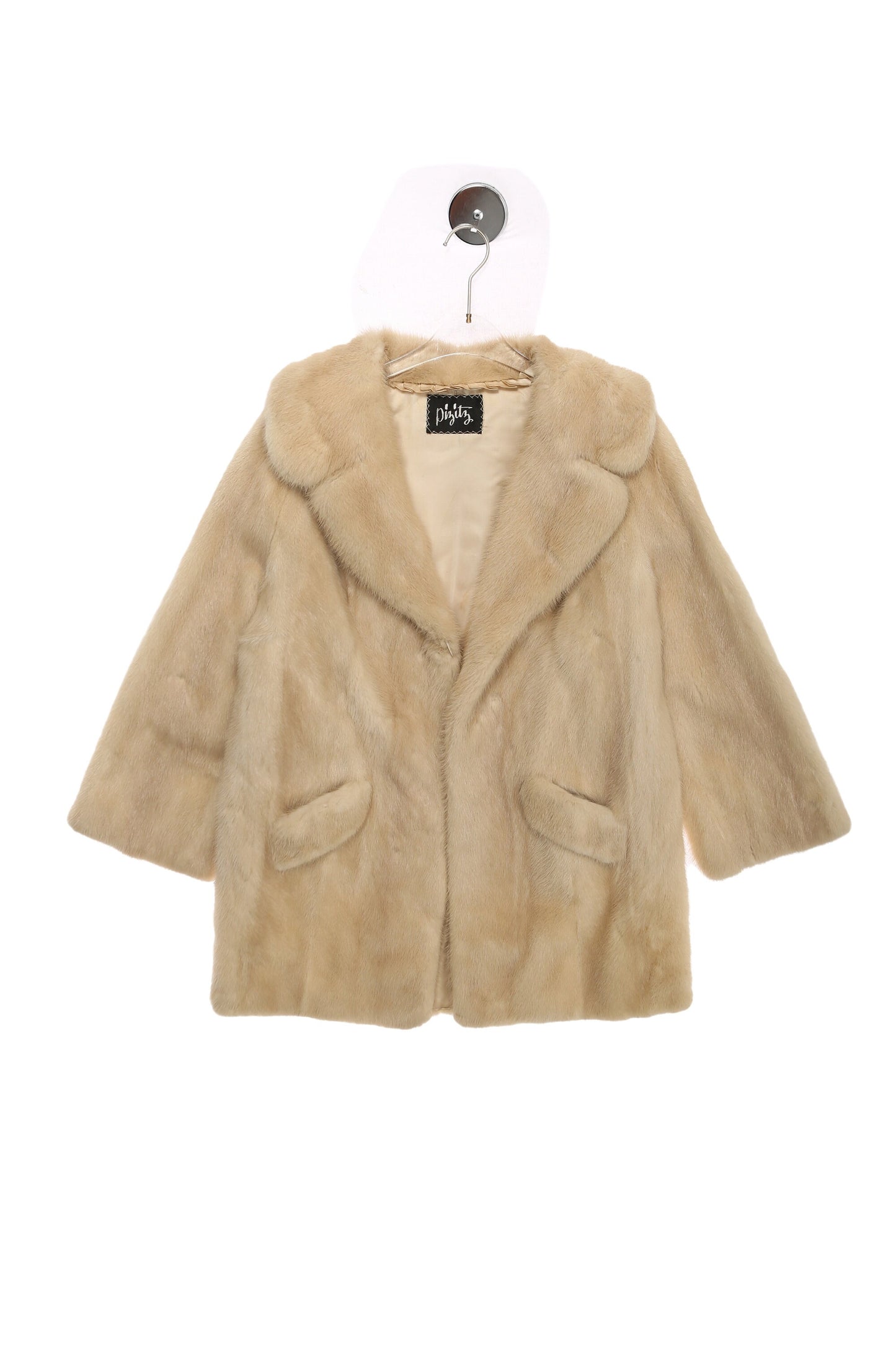 Vintage Women Beige Fur Coat