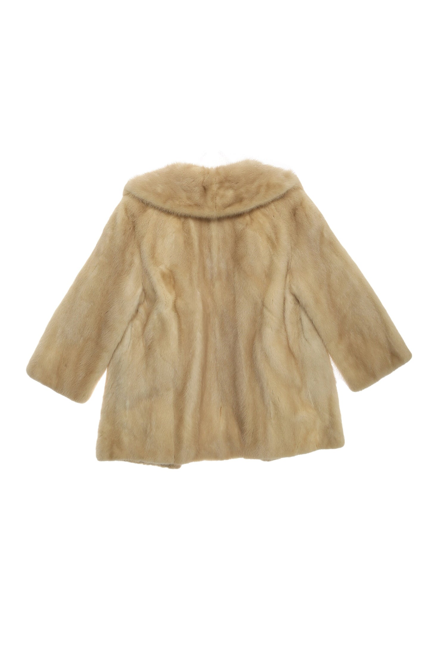 Vintage Women Beige Fur Coat
