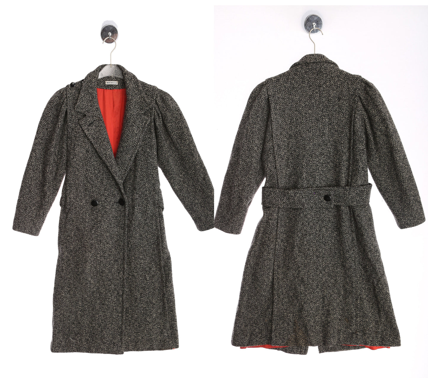Vintage Women Gray Winter Trench Coat