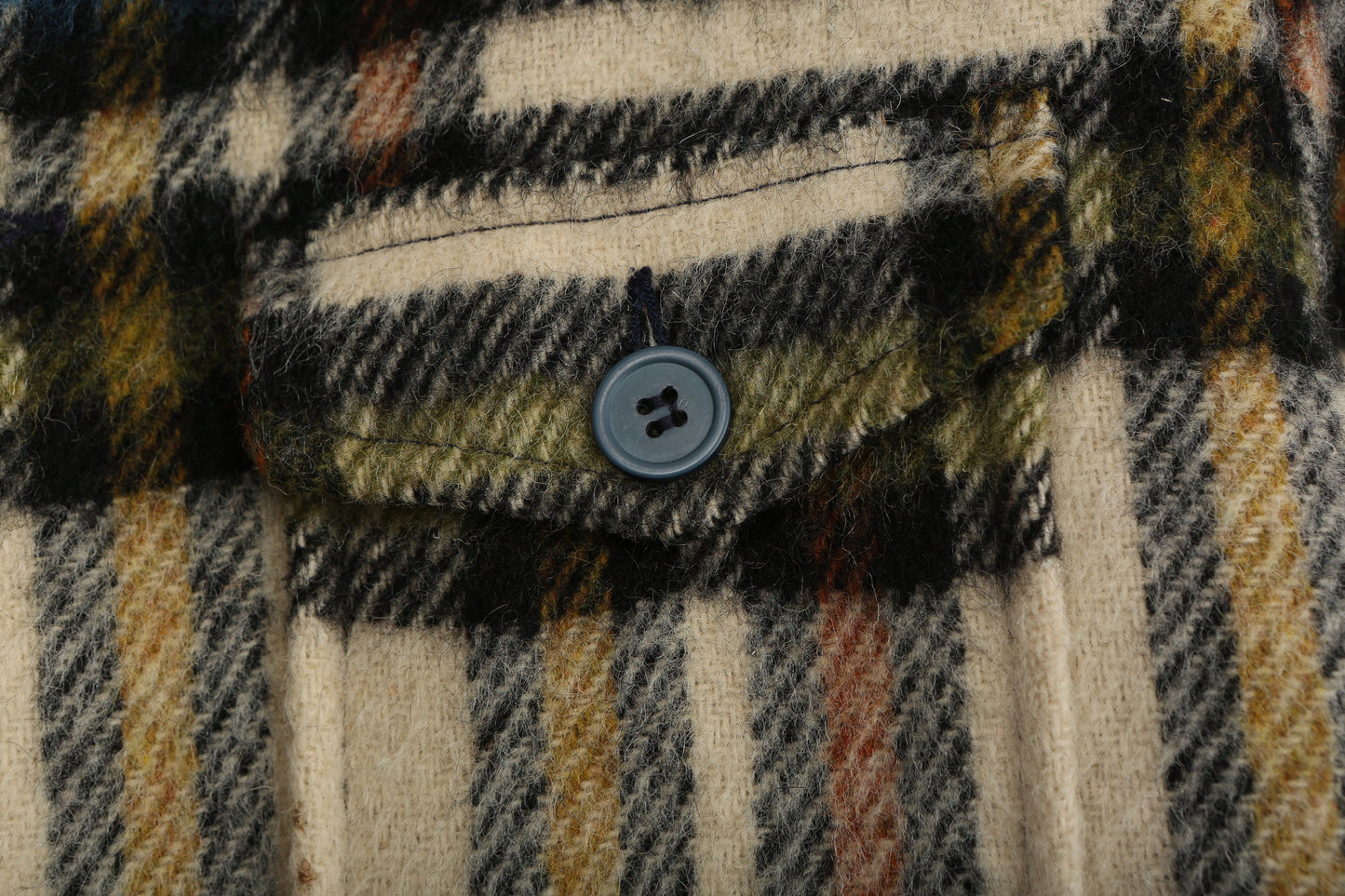 Vintage Men's CPO Jacket - Beige Plaid Pattern - Era 1960's - 1970's