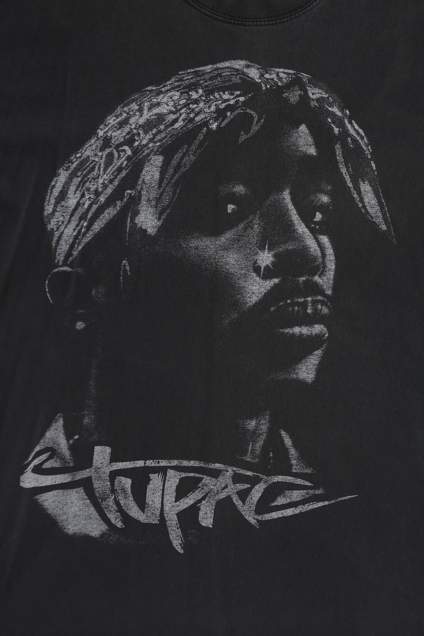 Tupac - Black Graphic Shirt with Tupac Face Print