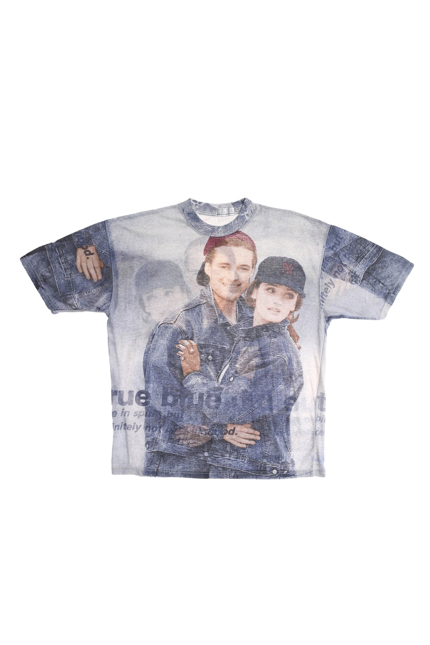 True Blue Graphic T-shirt - SHI DA T-shirt Labe; - Era 1990s - Y2K