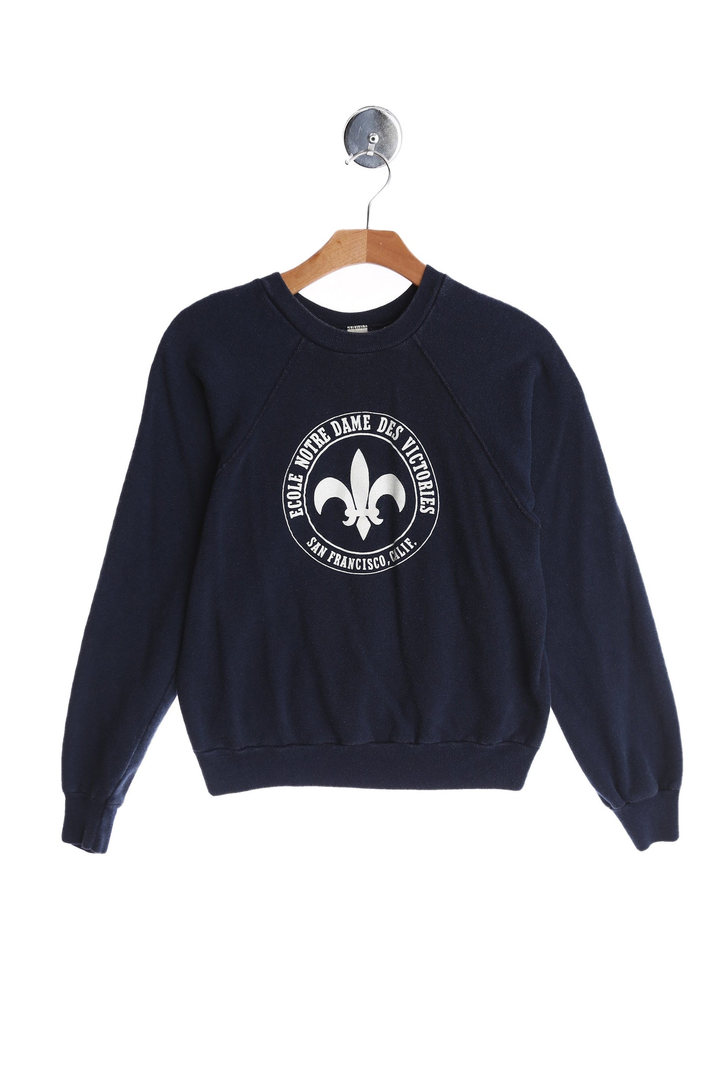 Vintage Blue Sweatshirt with Ecole Notre Dame Print