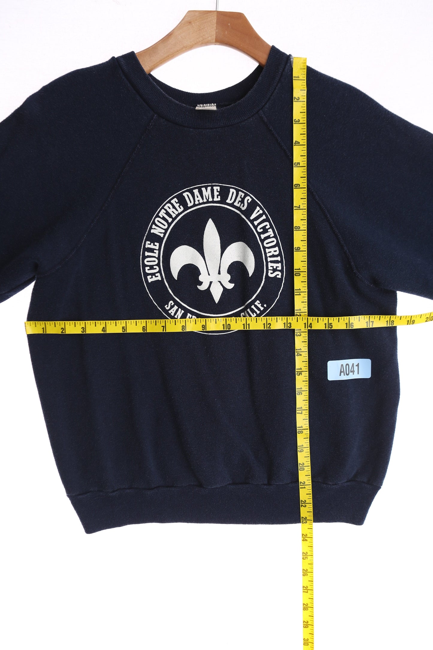 Vintage Blue Sweatshirt with Ecole Notre Dame Print