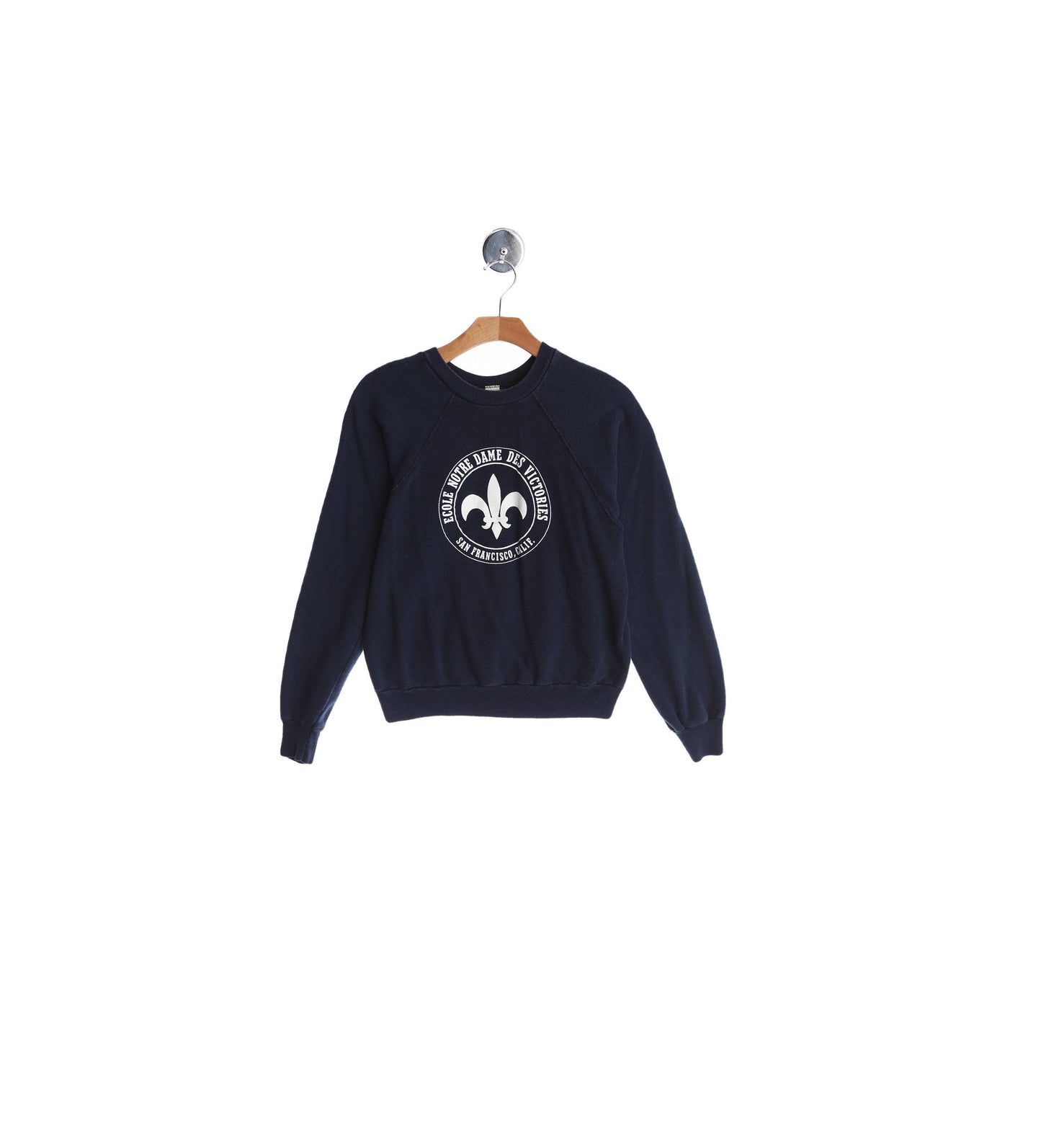 Vintage Blue Sweatshirt with Ecole Notre Dame Print
