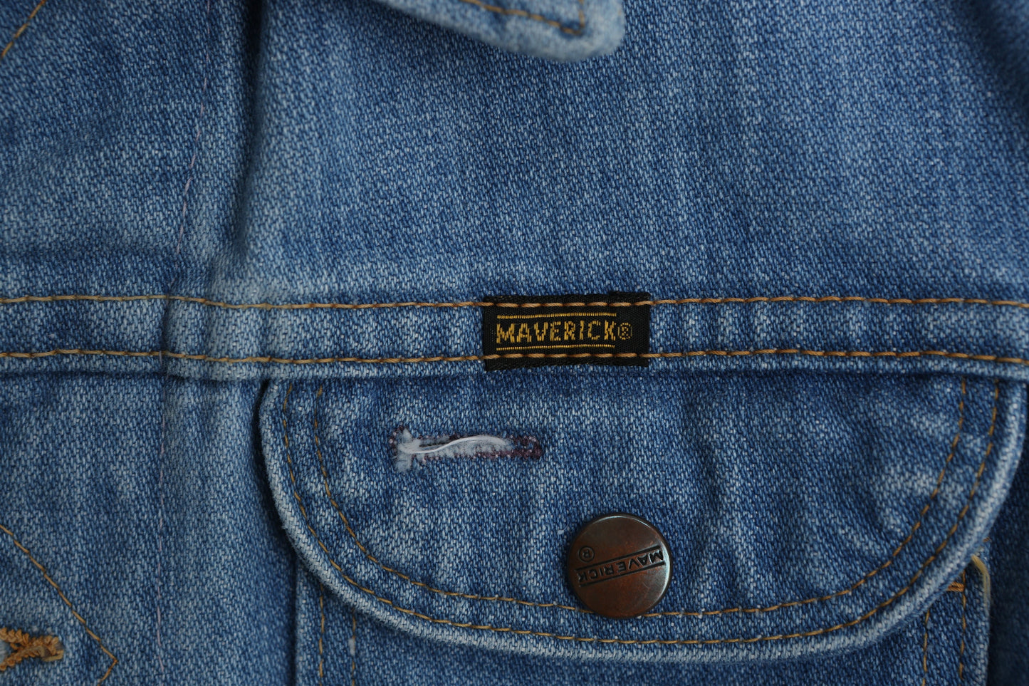 Vintage Maverick Denim Jacket - Made in USA - Era 1970s - 1980s