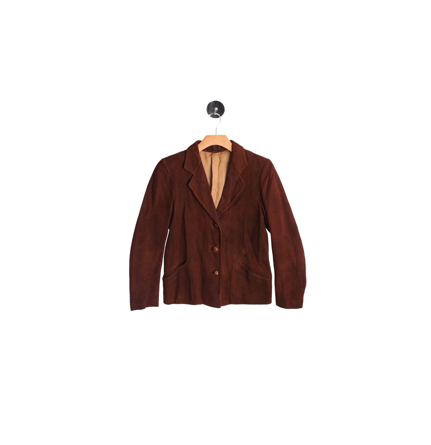 Woman Brown Leather Blazer - Era 40s - 50s