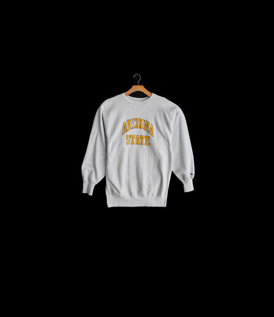 Vintage Champion Gray Crew Neck Sweatshirt with Arizona State University Print