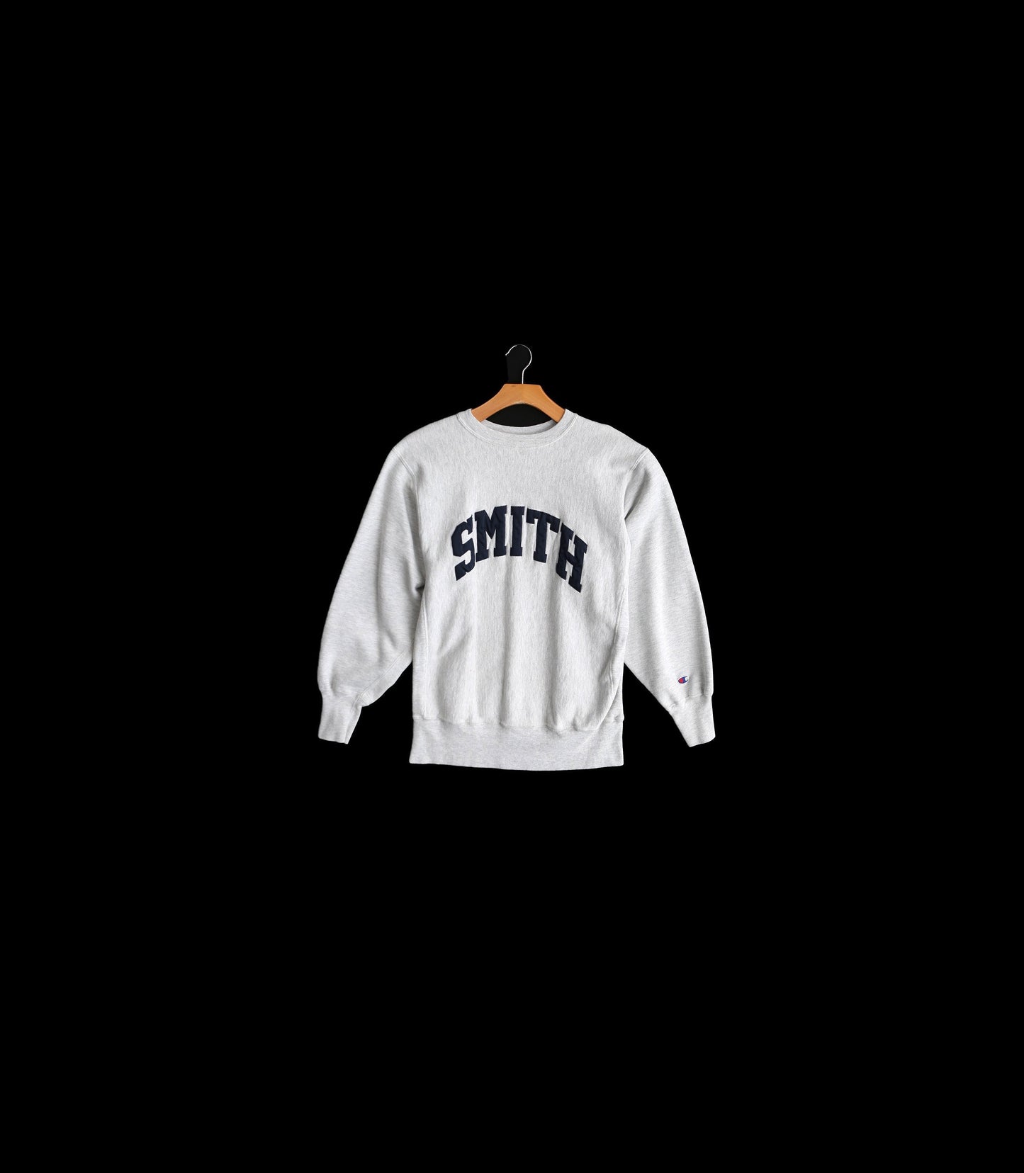 Vintage Champion crew Neck Gray Sweatshirt with Smith Print