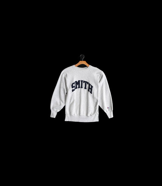 Vintage Champion crew Neck Gray Sweatshirt with Smith Print