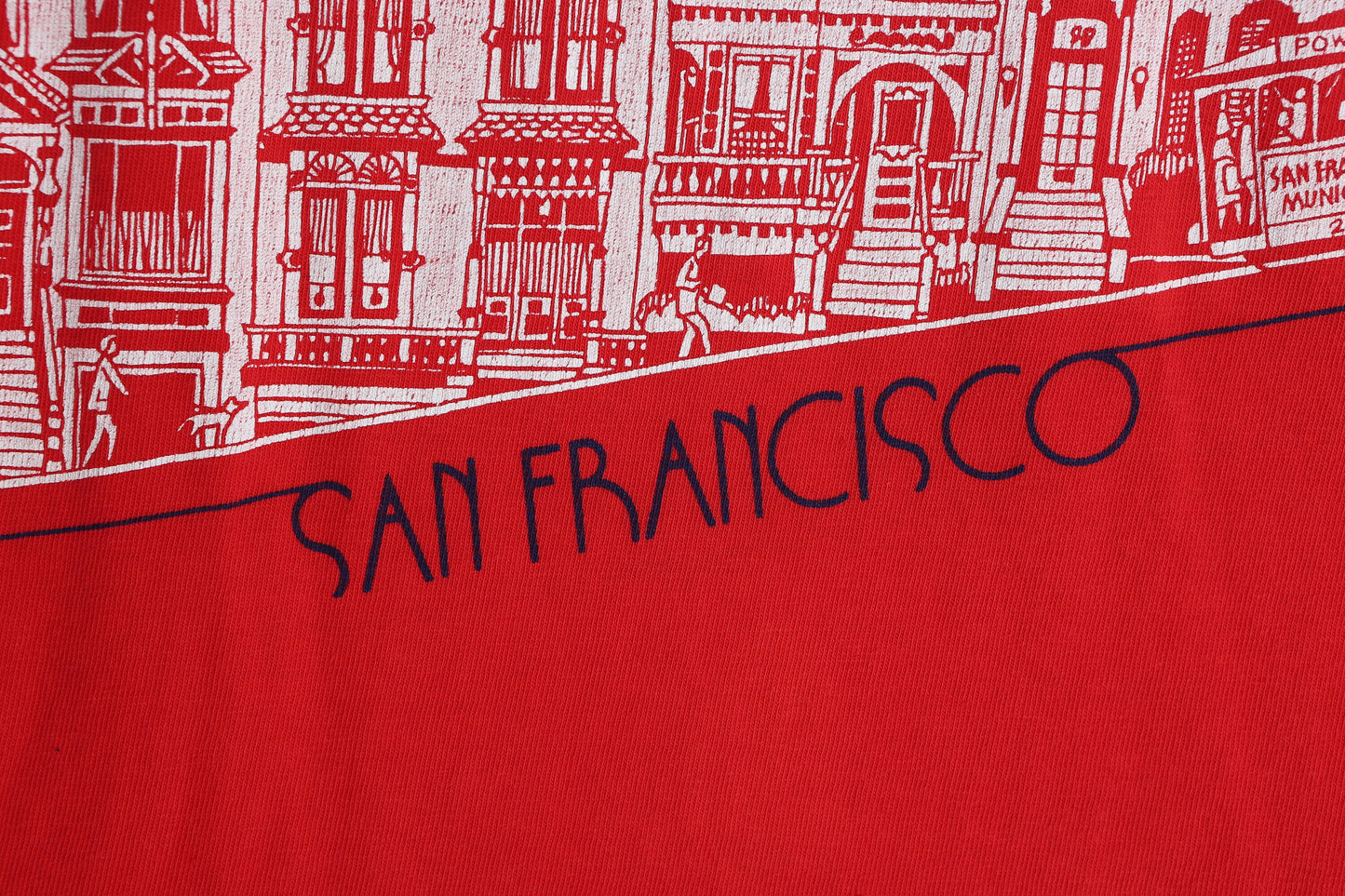 Vintage Long Sleeve Red Graphic Shirt - San Francisco Print