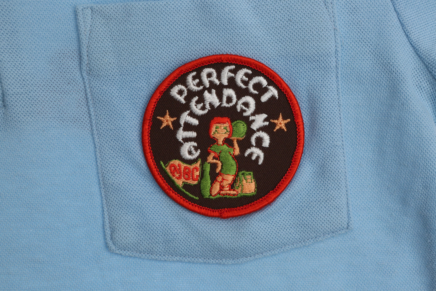 Vintage Men's Bowling Blue Shirt with Bowling Patches