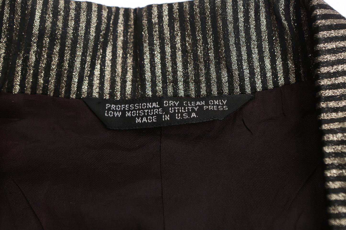 Vintage Men's Tailcoat with Metallic Silver Striped Pattern