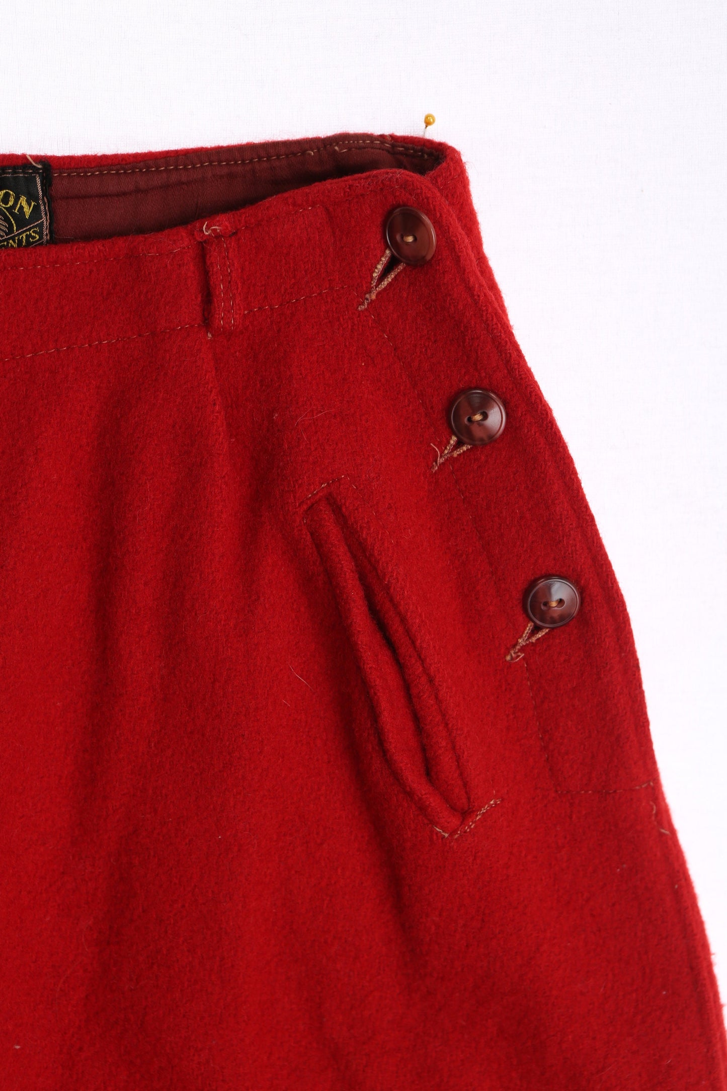 Vintage Men Red Wool Pants by Marathon Sport Garments