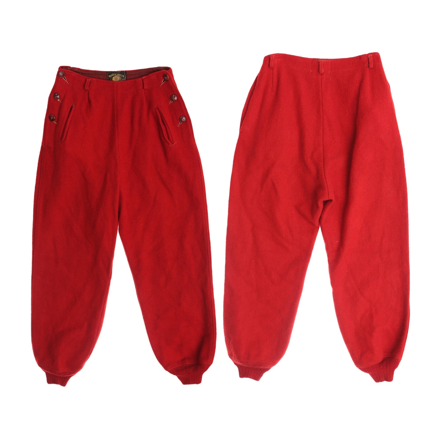 Vintage Men Red Wool Pants by Marathon Sport Garments