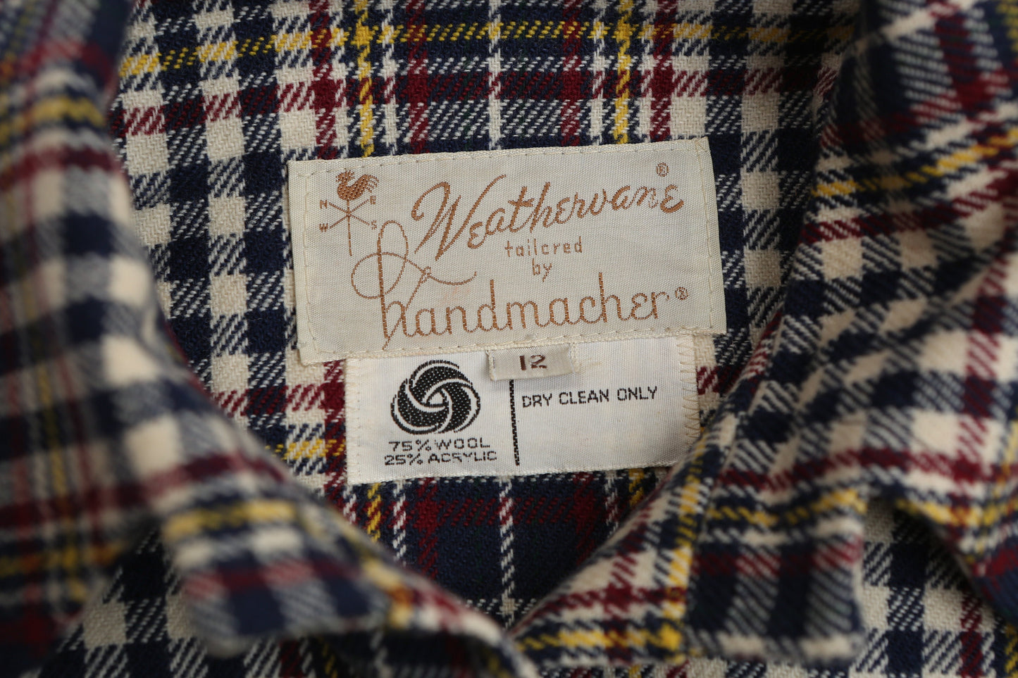 Vintage Women Flannel Top - Brown Plaid Pattern - by Handmacher Weatherware