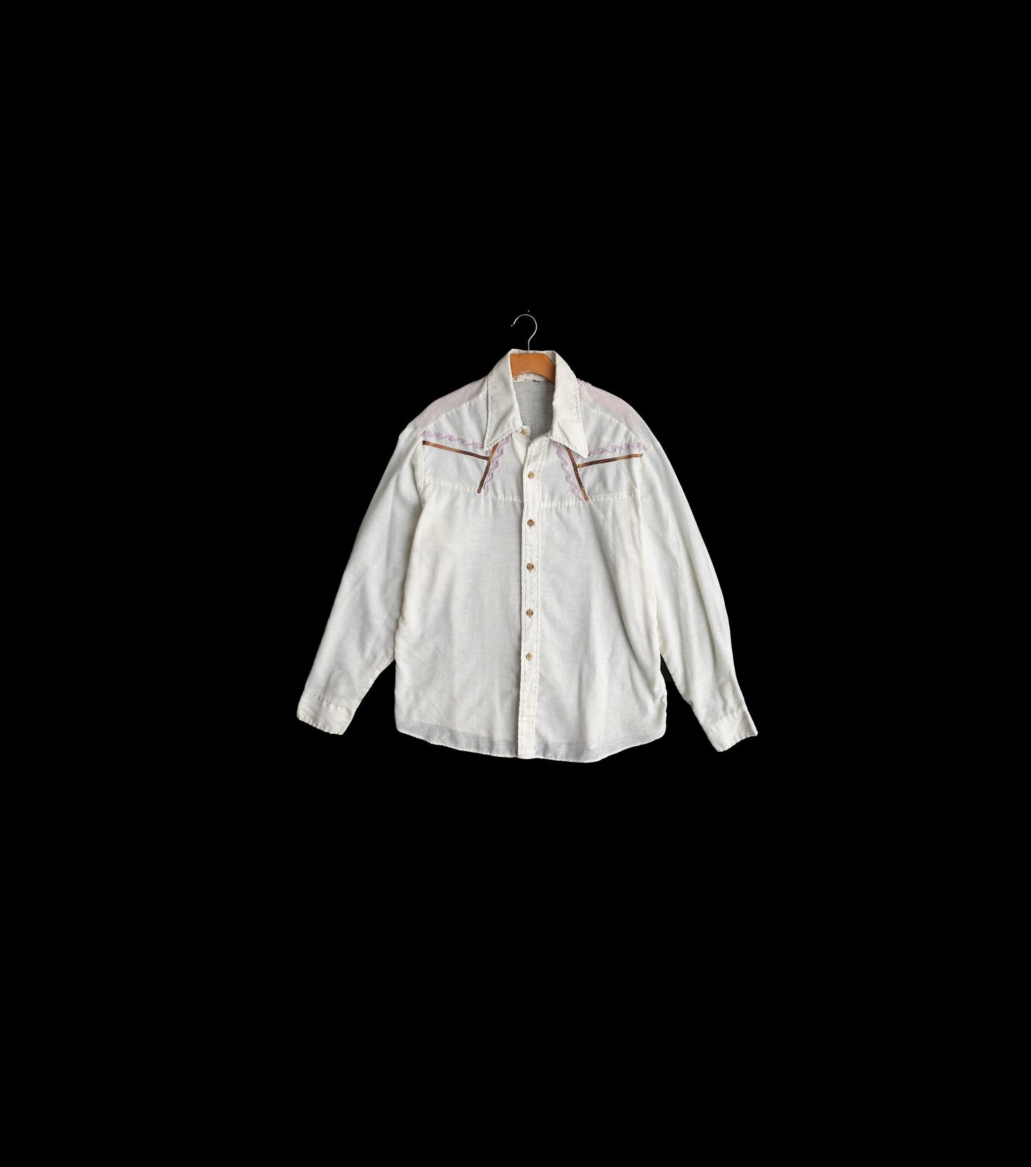 70s White Button Up Cotton Shirt