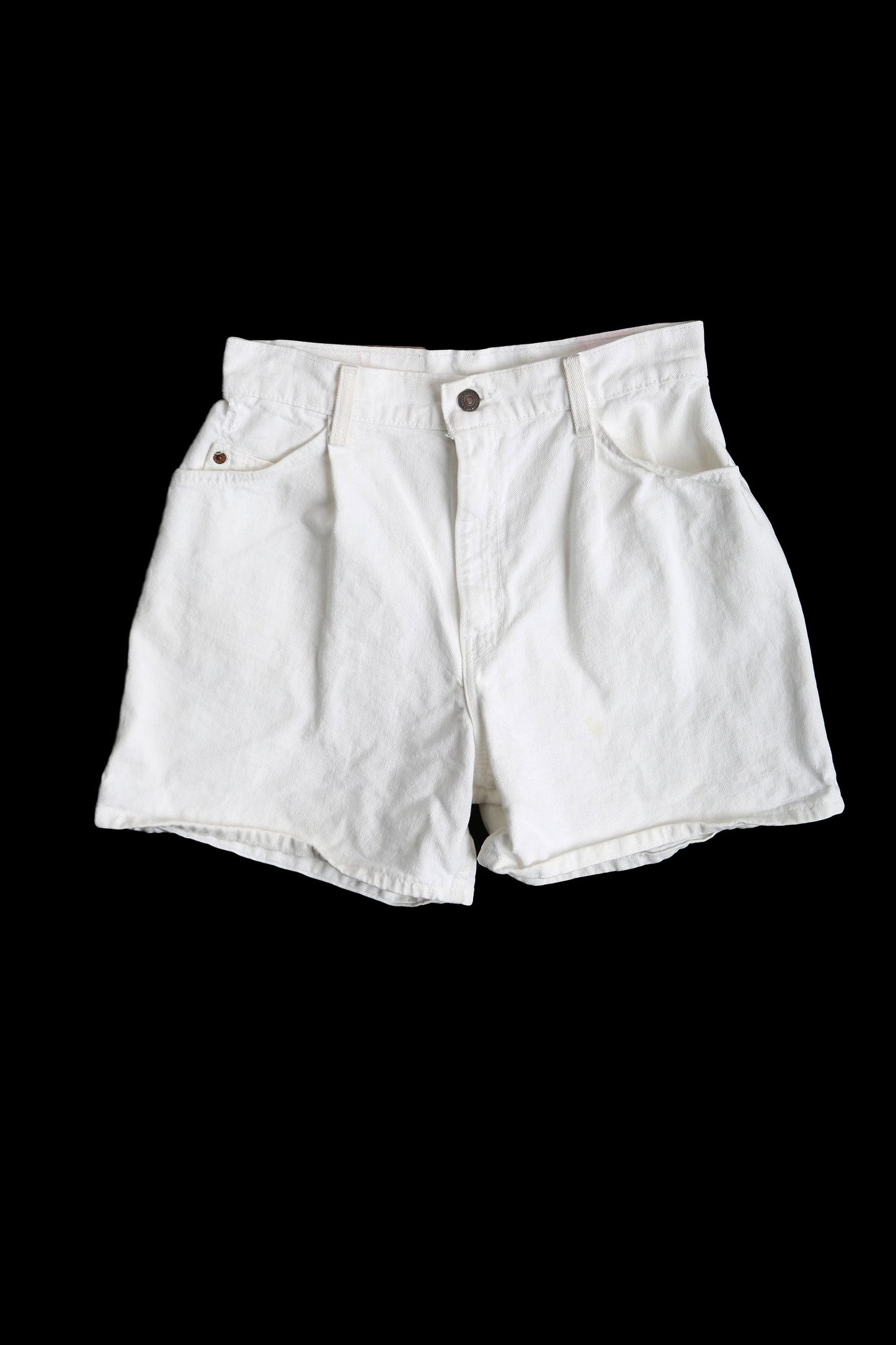 Vitage Levi's High Waist White Denim Short