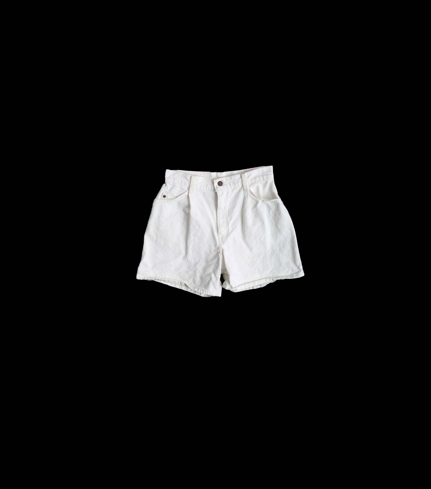 Vitage Levi's High Waist White Denim Short