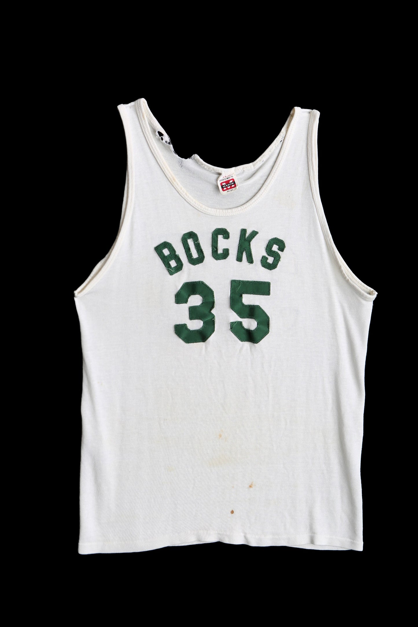 Vintage Athletic Tank Top with Bocks 35 Stitched Letters - Era 1970's 1980's