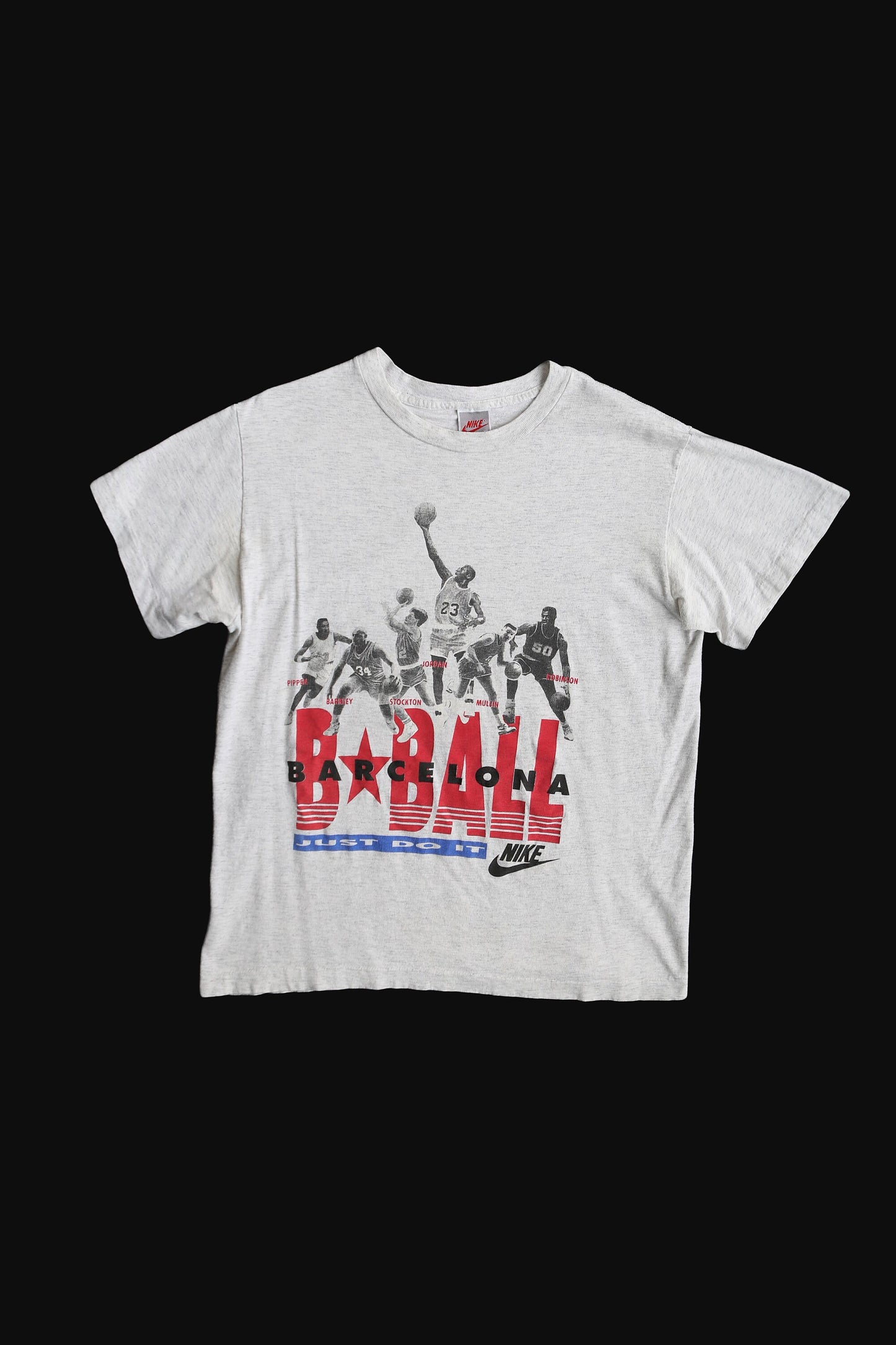 Vintage Nike Basketball Graphic T-shirt with Barcelona B Ball Just Do It