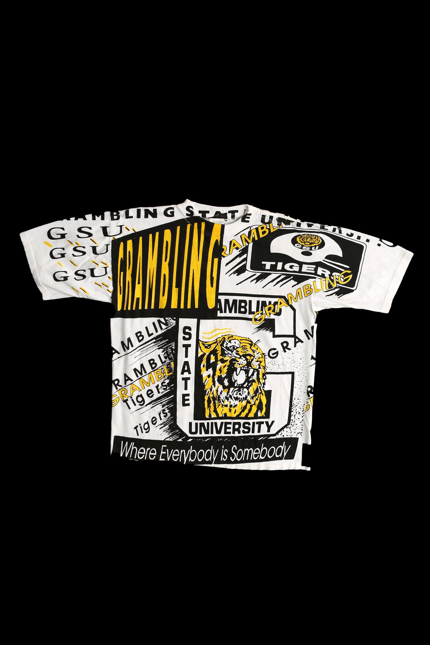 Vintage Grabling Tiger State University Football White Graphic T-shirt