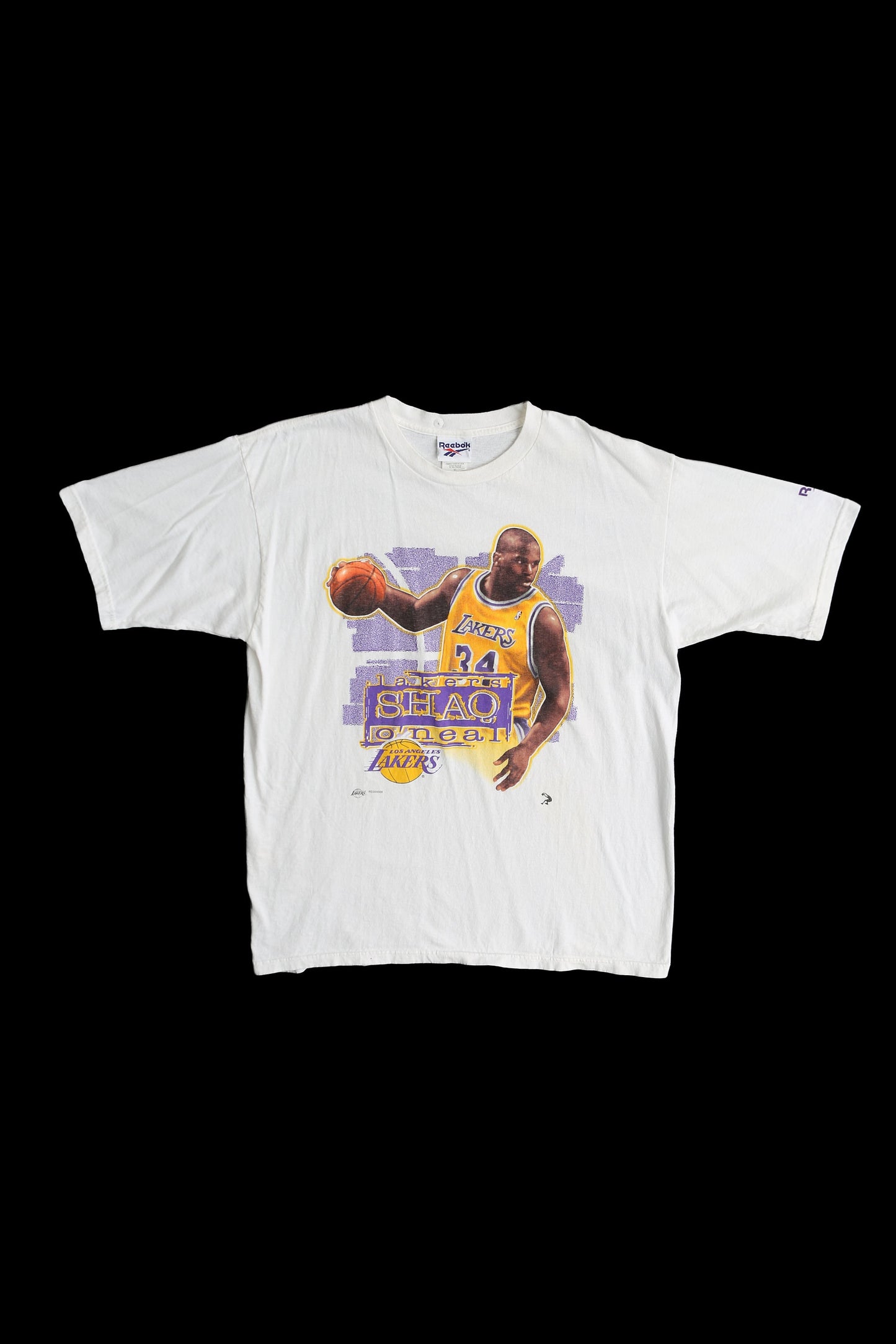 Vintage Shaq O'neal Lakers Graphic T-shirt - Reebok T-shirt Label - 1990's -