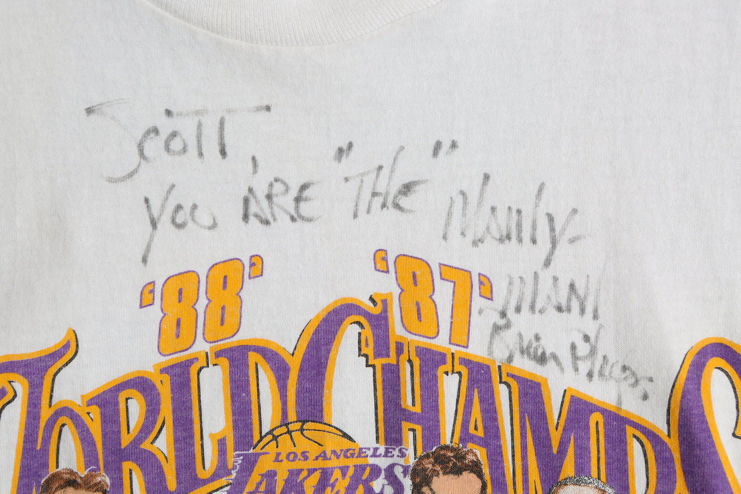 Vintage Los Angeles Lakers Back-to-Back World Champs Graphic T-shirt