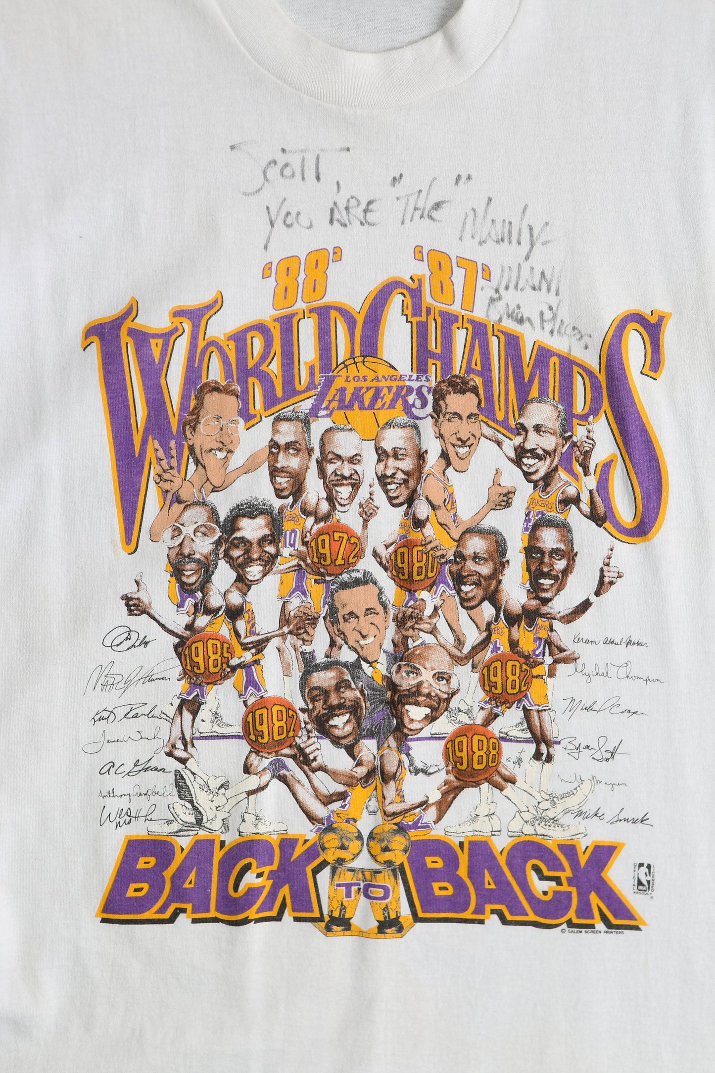 Vintage Los Angeles Lakers Back-to-Back World Champs Graphic T-shirt
